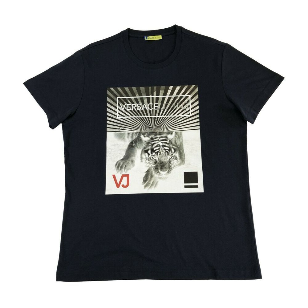 Versace Jeans Tiger in B&W Short Sleeve T-Shirt